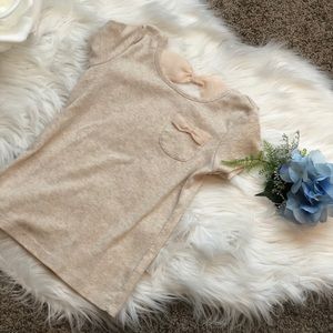 Beige girls t shirt with bow 🎀
